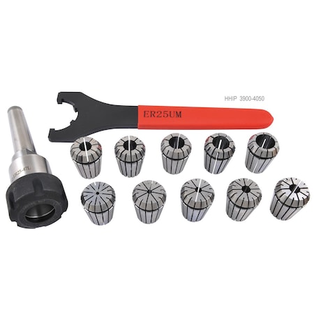 H & H Industrial Products 12 Piece ER-25 MT2 Spring Collet Chuck Set 3900-4050